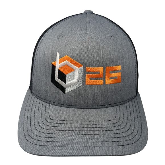 26 Snapback Trucker Hat Gray OS Adjustable Embroidered Mesh Back Richardson - Picture 1 of 10